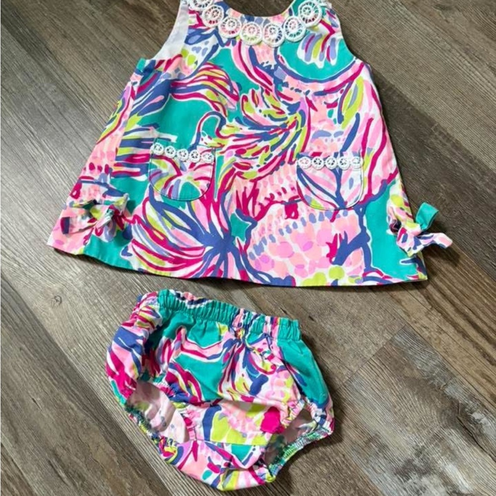 Lilly Pulitzer Pink and Blue Diaper Cover Set